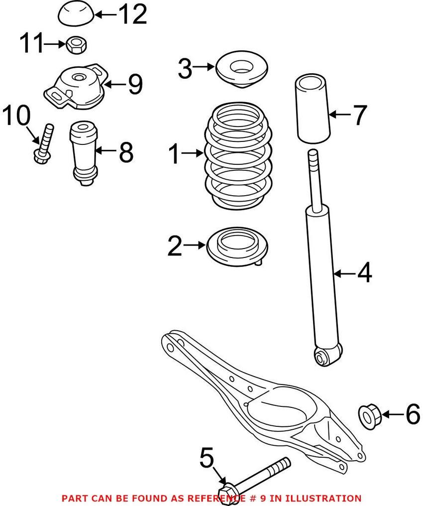 Audi VW Shock Absorber Mount - Rear (w/ Electronic Suspension) 5Q0513353E